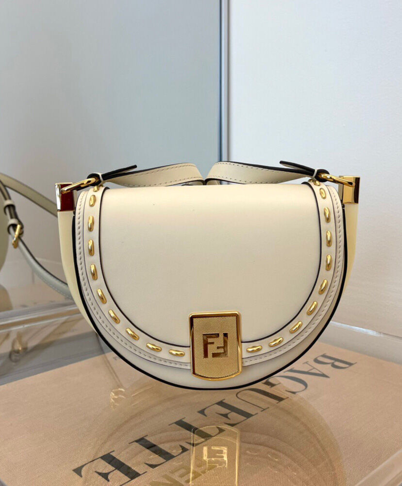 Fendi Moonlight Iconic FF Handbag 8BT346 Cream